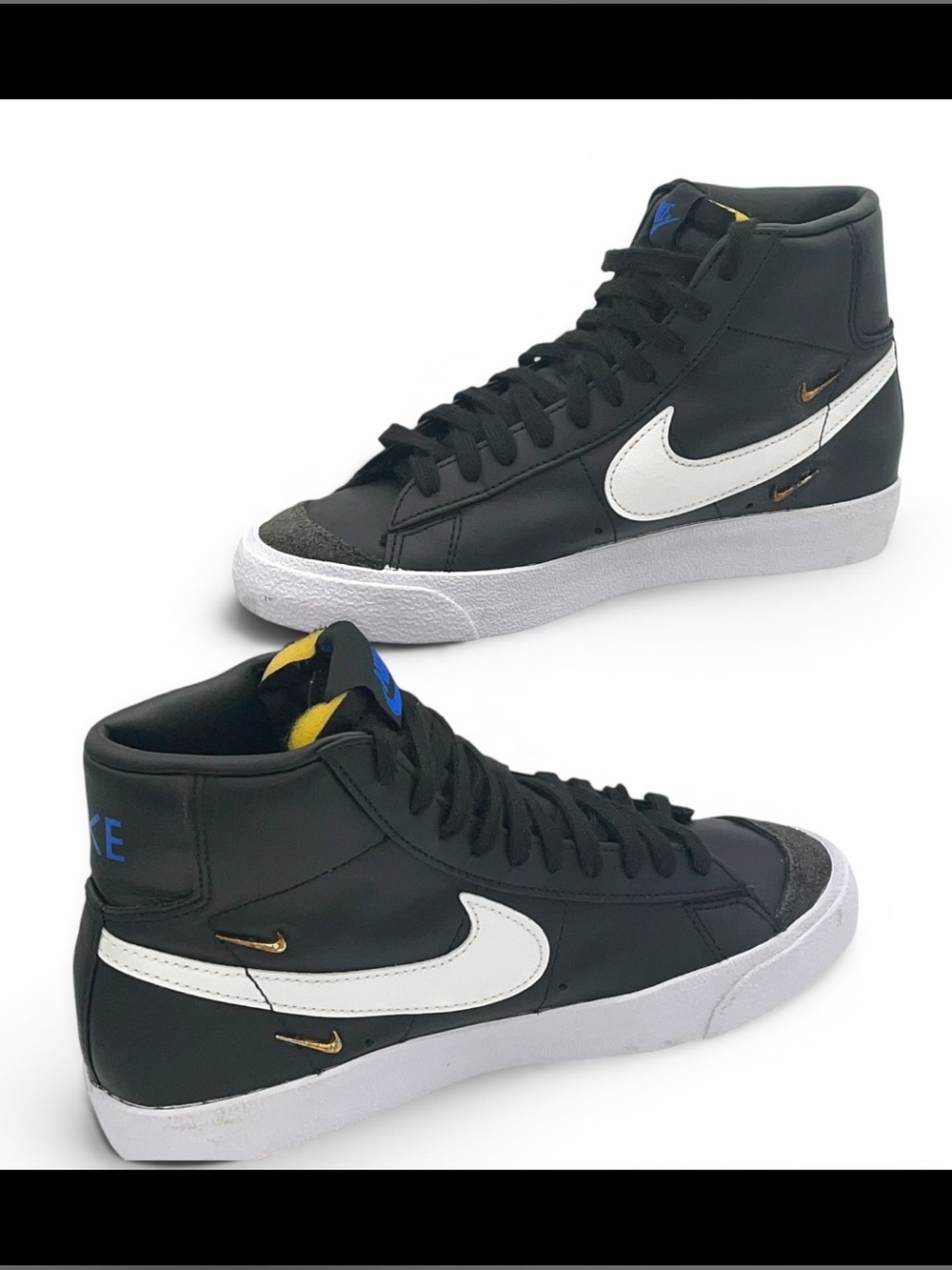 Nike Blazer Mid 77 Womens Size 7 Black White High Top Sneakers - Picture 3 of 10